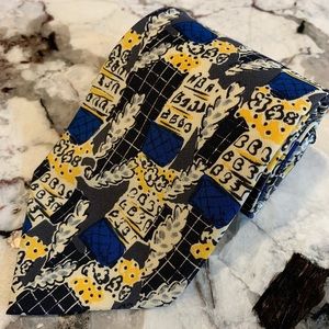 Ungaro Paris silk tie blue yellow black grey art